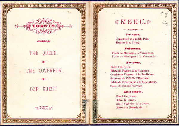 Complimentary Banquet for John See Esq. M.P. by Commonwealth of Australia