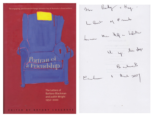 Portrait of a Friendship - the Letters of Barbara Blackman and Judith Wright by Cosgrove, Bryony edits