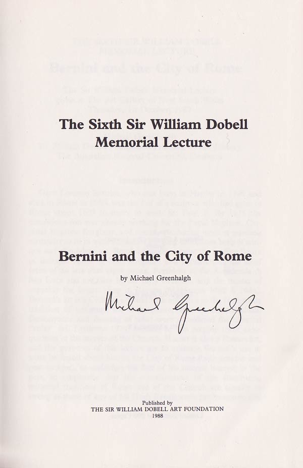 Bernini and the City of Rome by Greenhalgh, Michael.