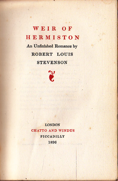 Weir of Hermiston by Stevenson, Robert Louis