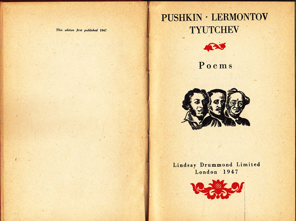 Poems by Pushkin, Alexander, Mikhail Lermontov, Fedor Tyutchev
