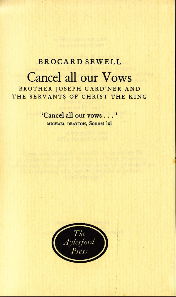 Cancel All Our Vows by Sewell, Brocard