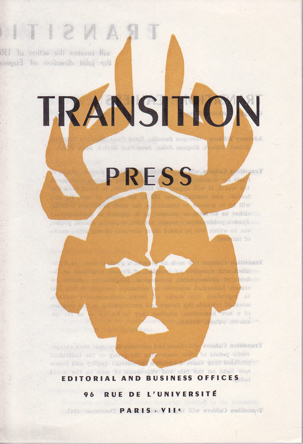 Transition Press. by [Jolas, Eugene and Georges Duthuit directors]