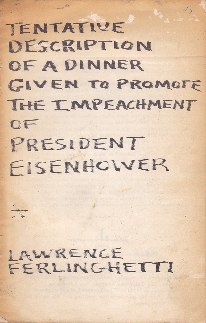 Tentative Description of a Dinner Given to Promote the Impeachment of President Eisenhower by Ferlinghetti, Lawrence