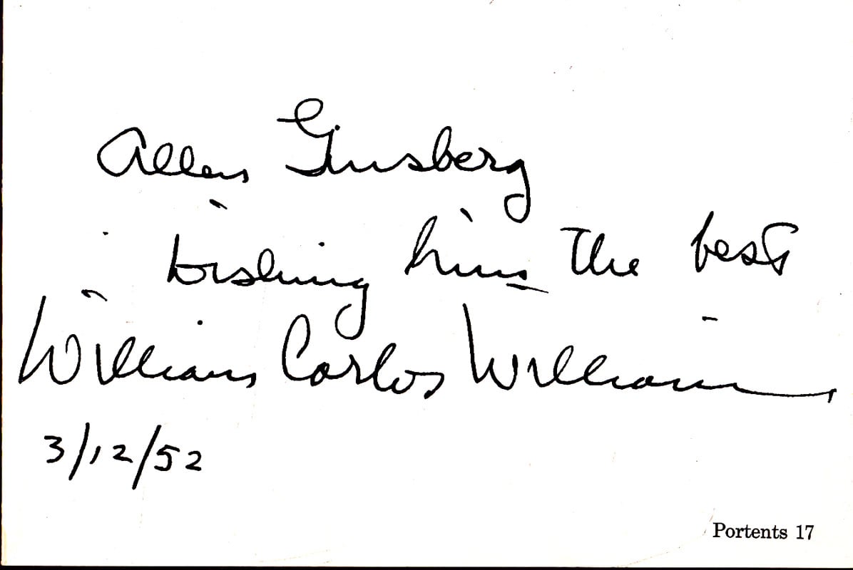 Notes After an Evening with William Carlos Williams by Ginsberg, Allen