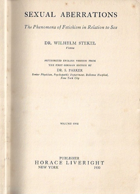 Sexual Aberrations by Stekel, Dr. Wilhelm
