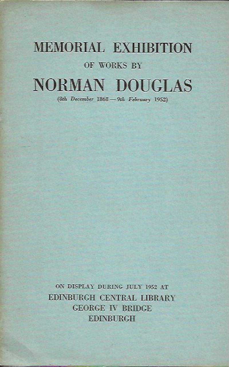 Memorial Exhibition of Works by Norman Douglas by Woolf, Cecil and Alan Anderson compile