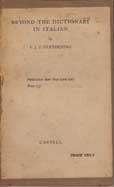 Beyond The Dictionary in Italian by Glendenning P J T