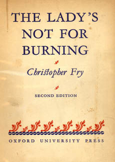 The Ladys Not For Burning by Fry   Christopher