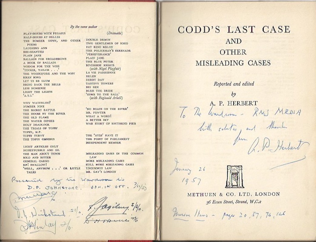 Codd's Last Case and Other Misleading Cases by Herbert, A.P. reports and edits