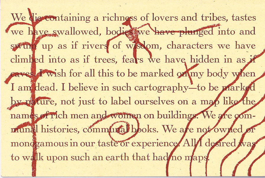 'We die containing a mixture of lovers and tribes ...' by Ondaatje, Michael
