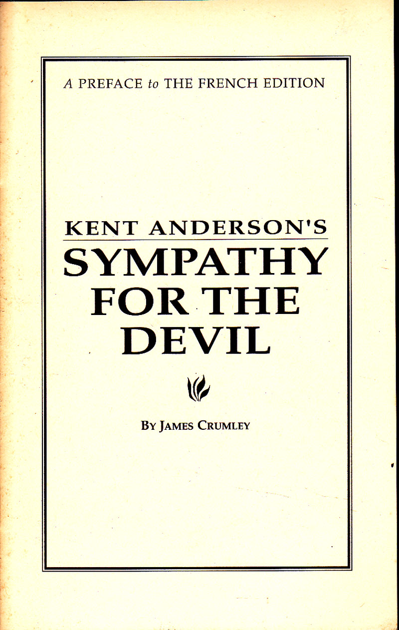 Kent Anderson's Sympathy for the Devil by Crumley, James