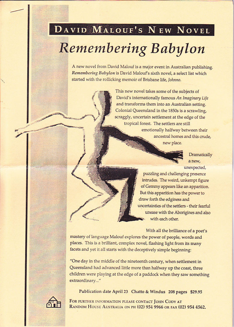 Remembering Babylon by Malouf, David