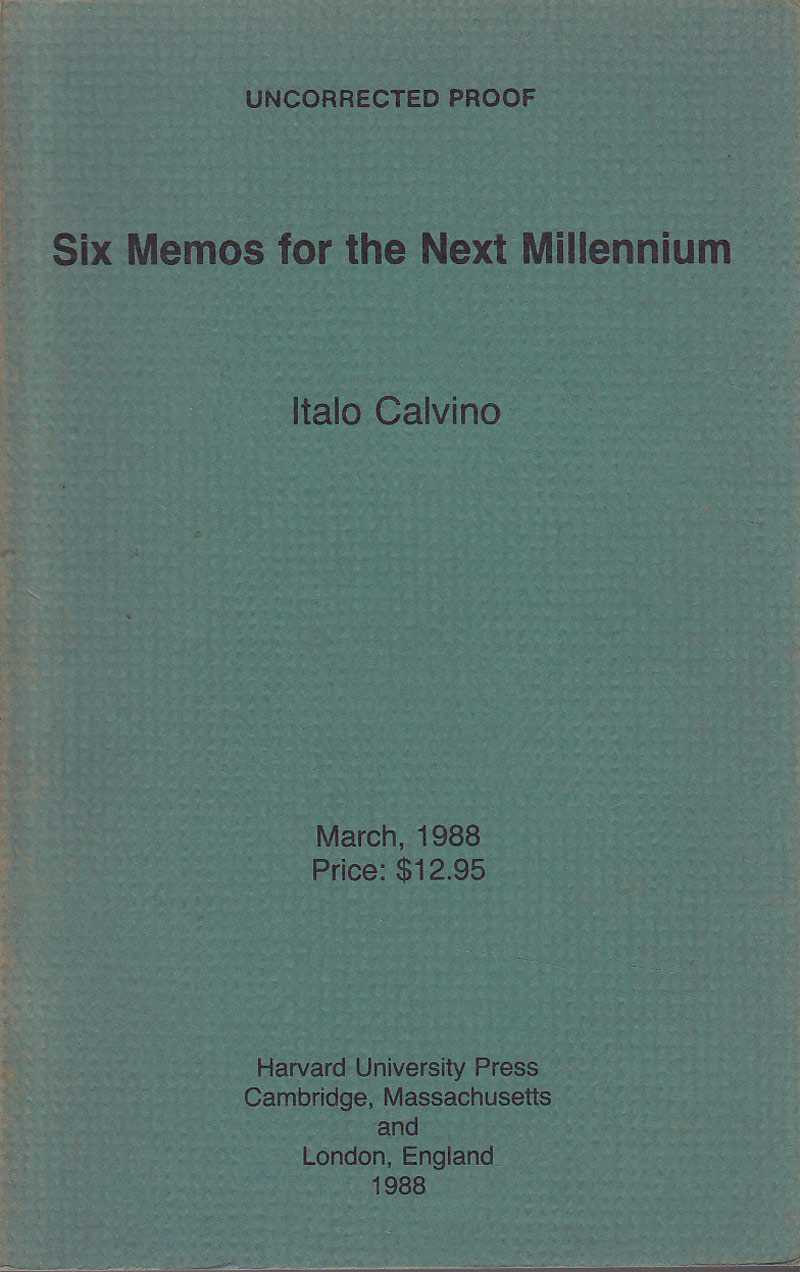 Six Memos for the Next Millennium by Calvino, Italo