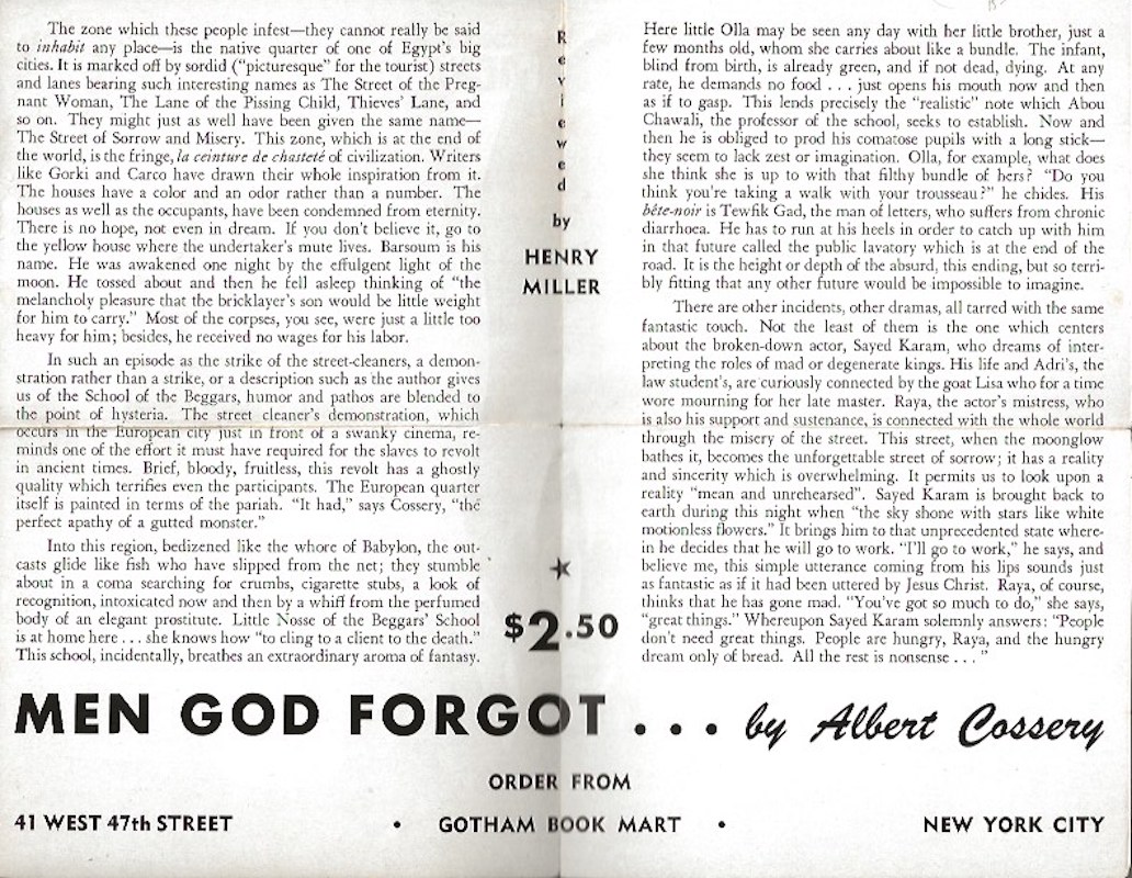 Men God Forgot by Cossery, Albert