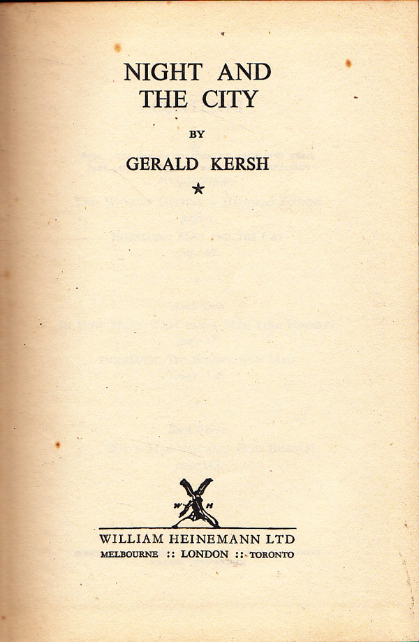 Night and the City by Kersh, Gerald