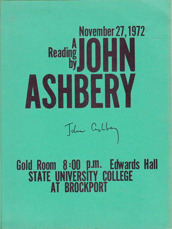 A Reading by John Ashbery by 