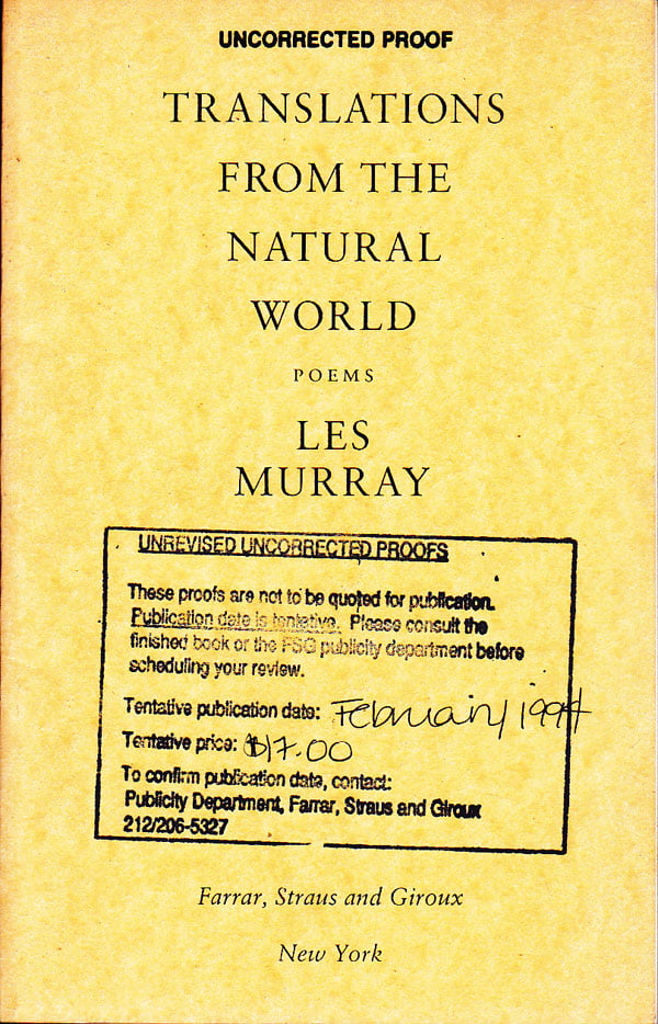 Translations from the Natural World by Murray, Les