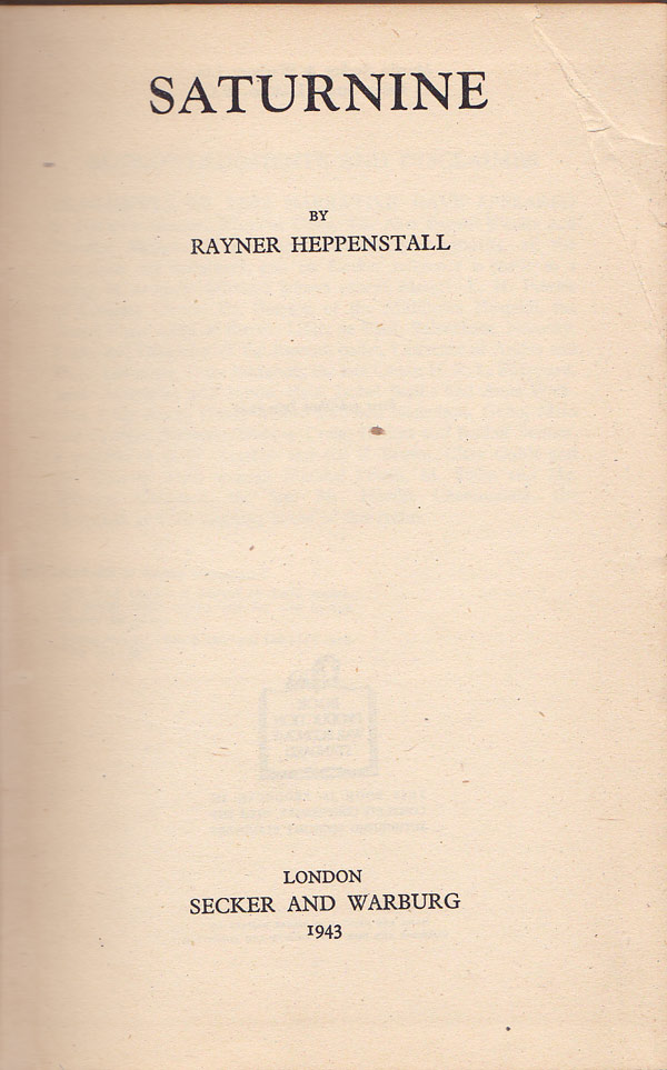 Saturnine by Heppenstall, Rayner