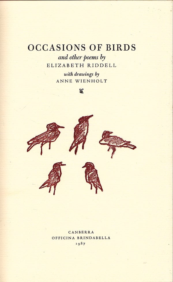 Occasions of Birds by Riddell, Elizabeth