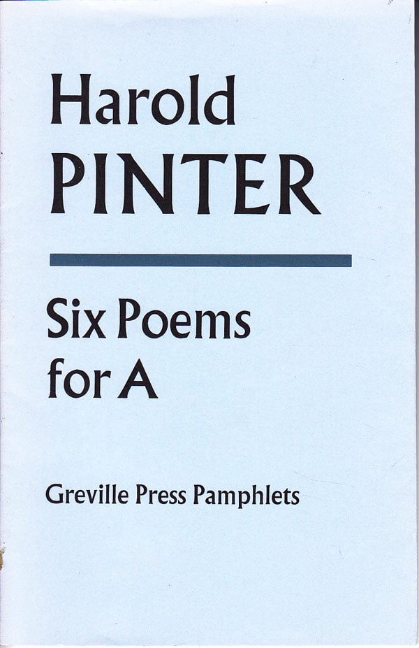 Six Poems for A by Pinter, Harold
