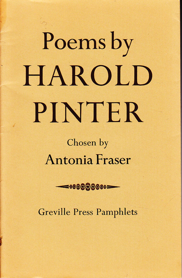 Poems by Pinter, Harold
