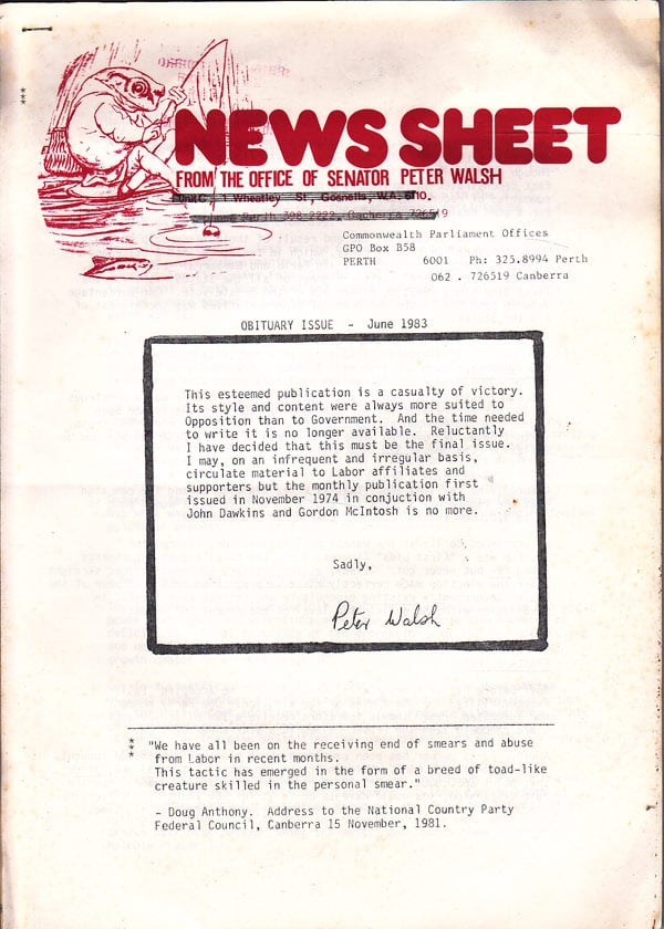 News Sheet by Walsh, Peter