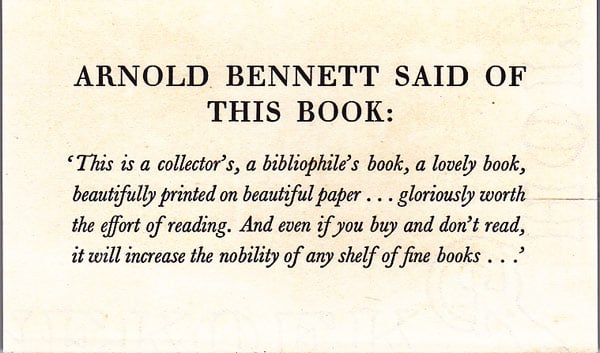 Arnold Bennett Said of This Book... by Bennett, Arnold