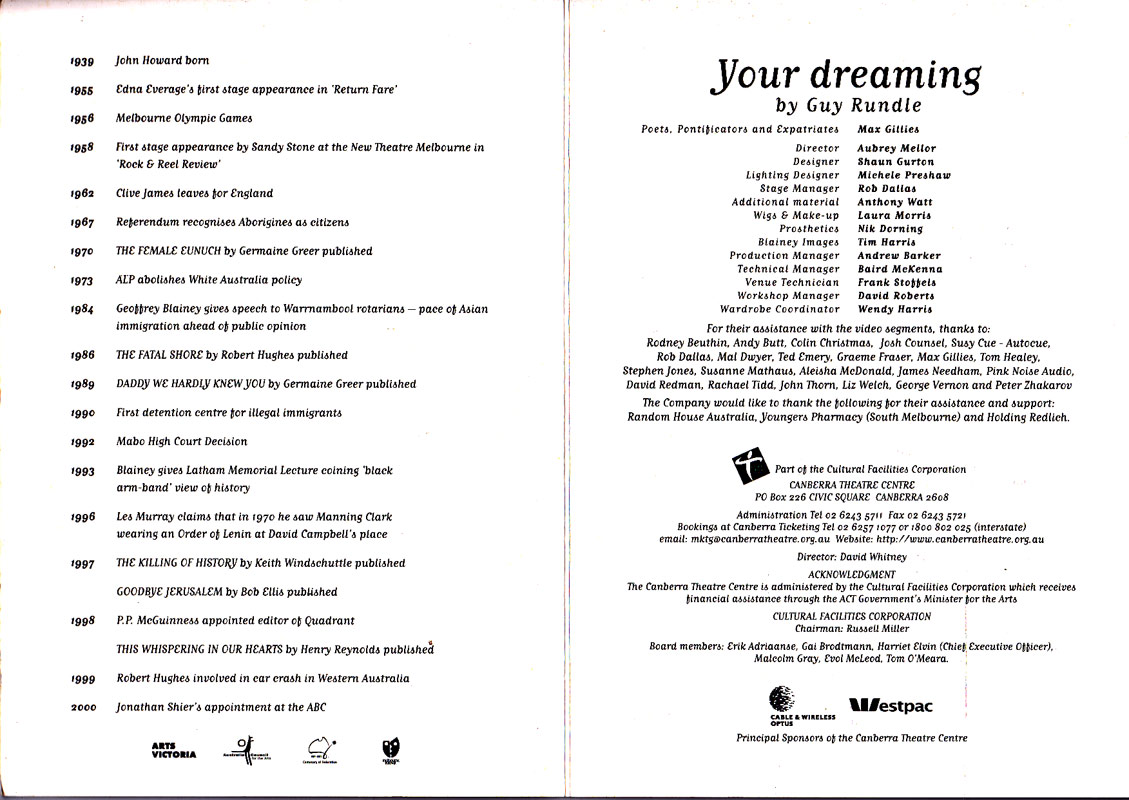 Your Dreaming: The Prime Minister's Cultural Symposium by Rundle, Guy