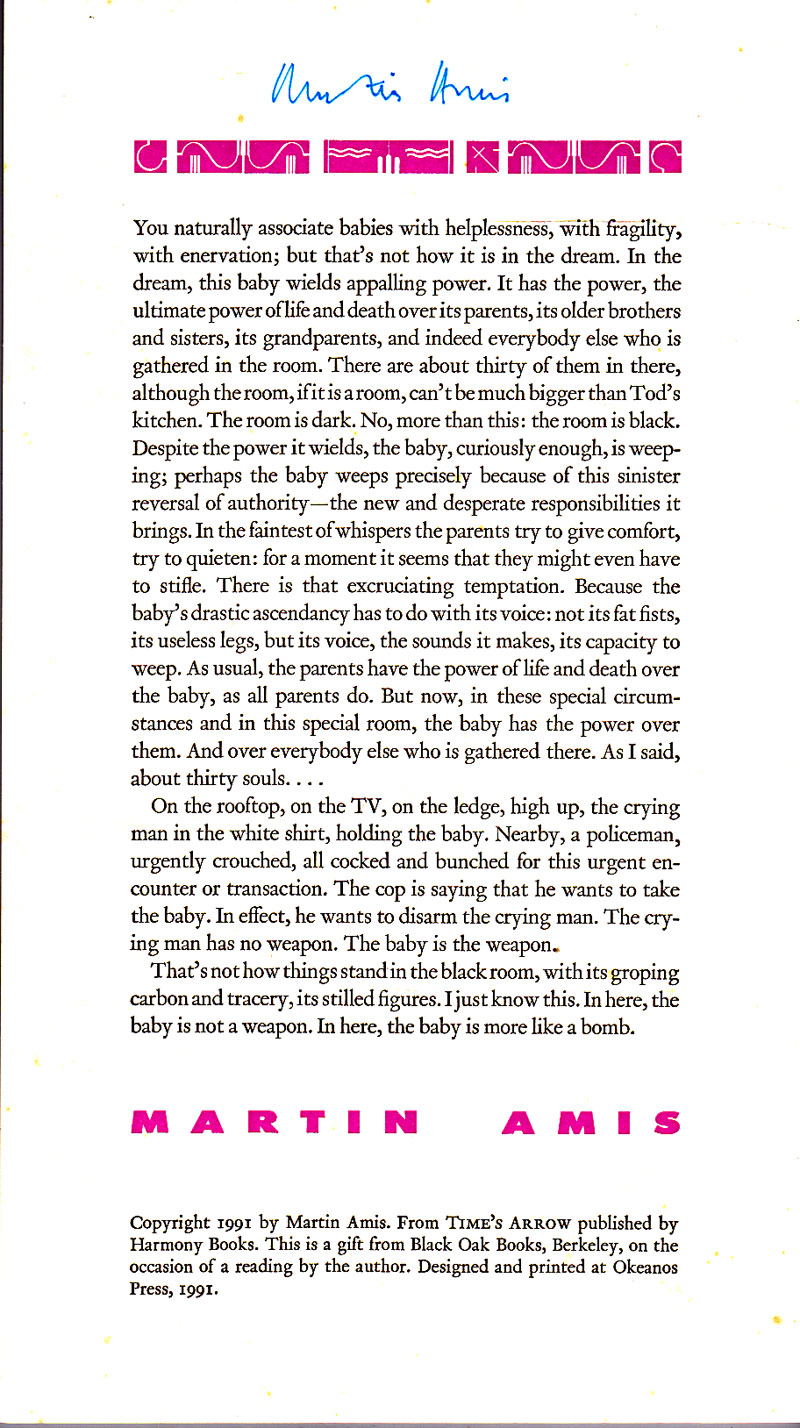 'You naturally associate babies with helplessness ...' by Amis, Martin