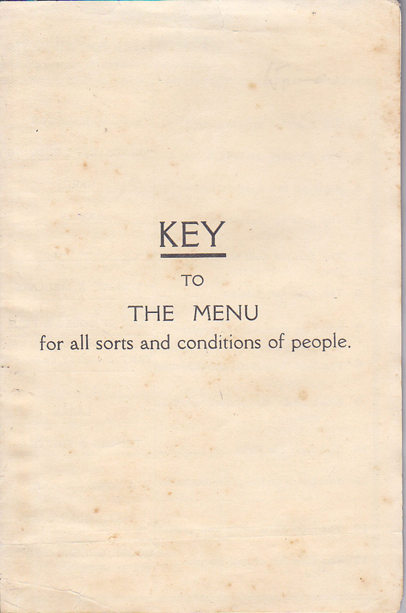 Menu for All Sorts and Conditions of People by 