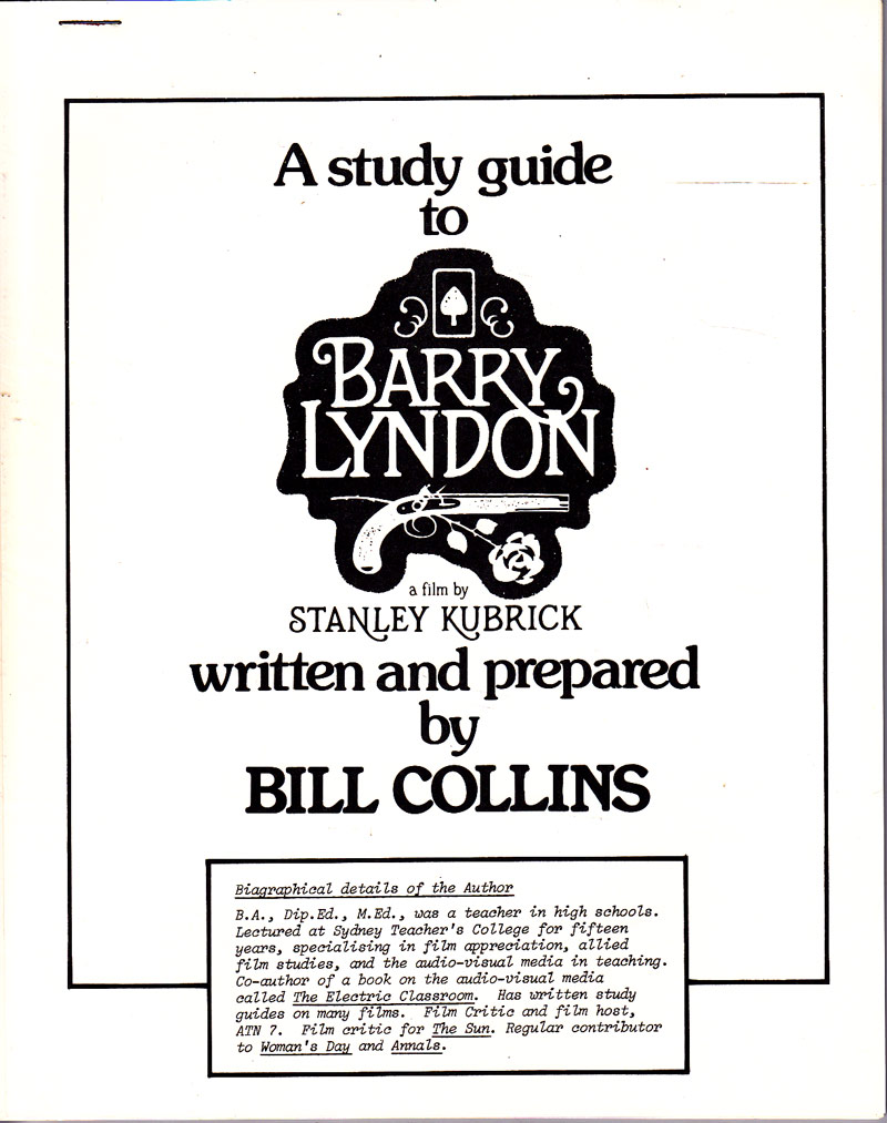 A Study Guide to Barry Lyndon by Collins, Bill