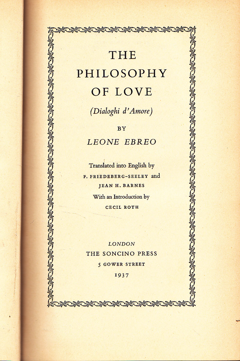 The Philosophy of Love by Ebreo, Leone