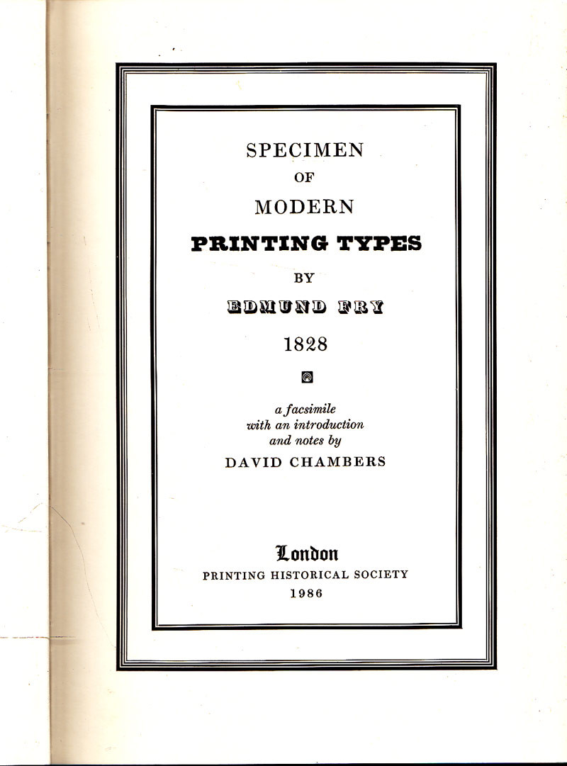 Specimen of Modern Printing Types by Fry, Edmund