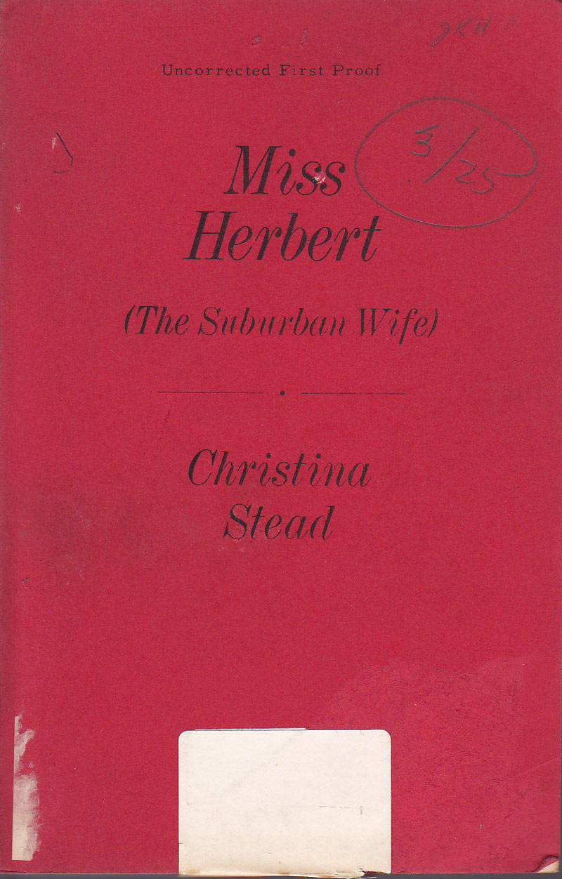 Miss Herbert (The Suburban Wife) by Stead, Christina