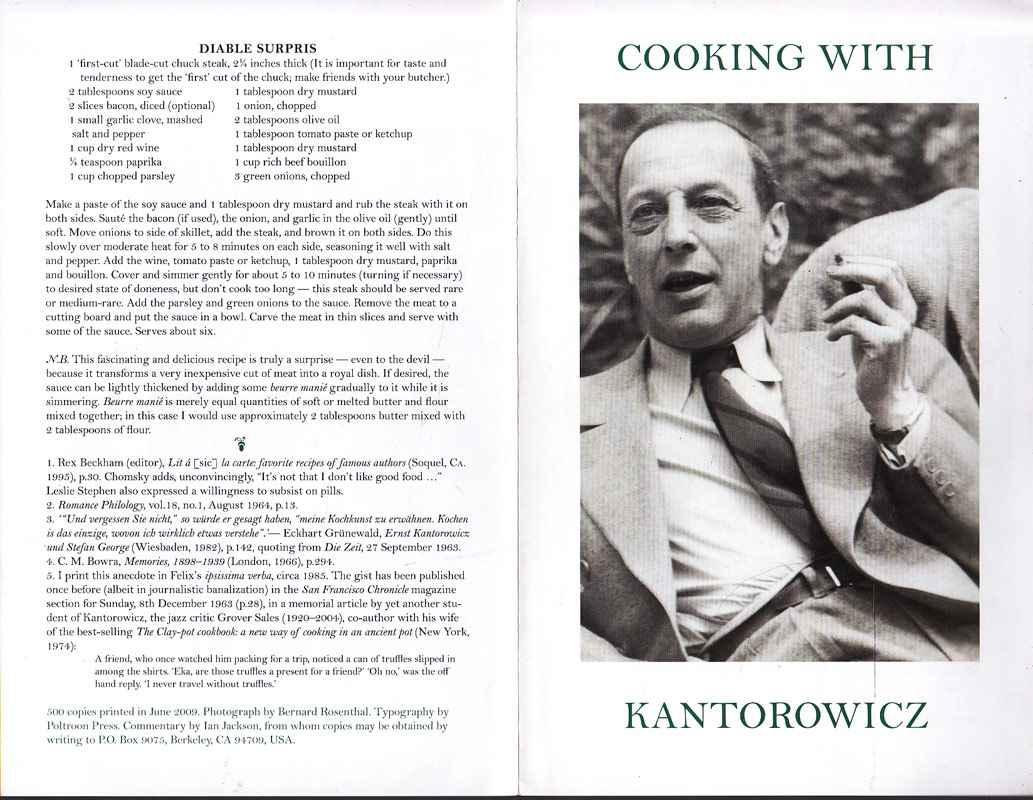 Cooking with Kantorowicz by Jackson, Ian
