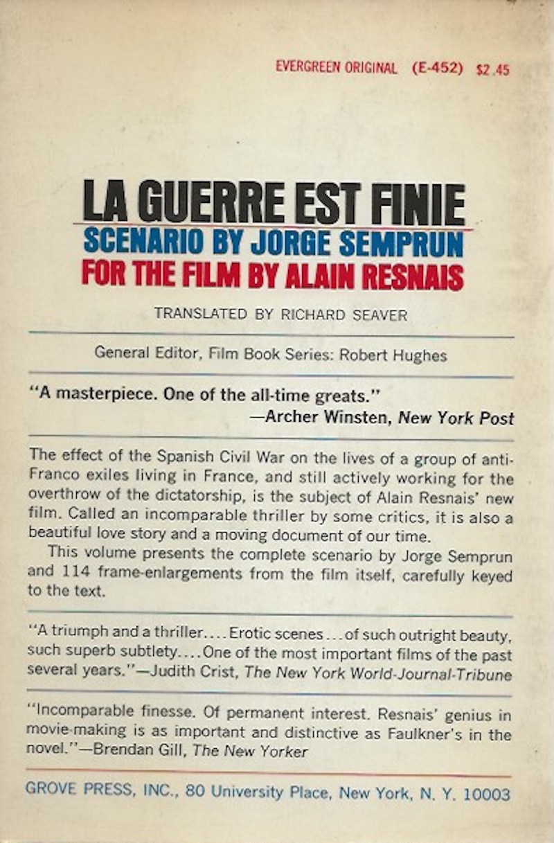 La Guerre est Finie by Semprun, Jorge