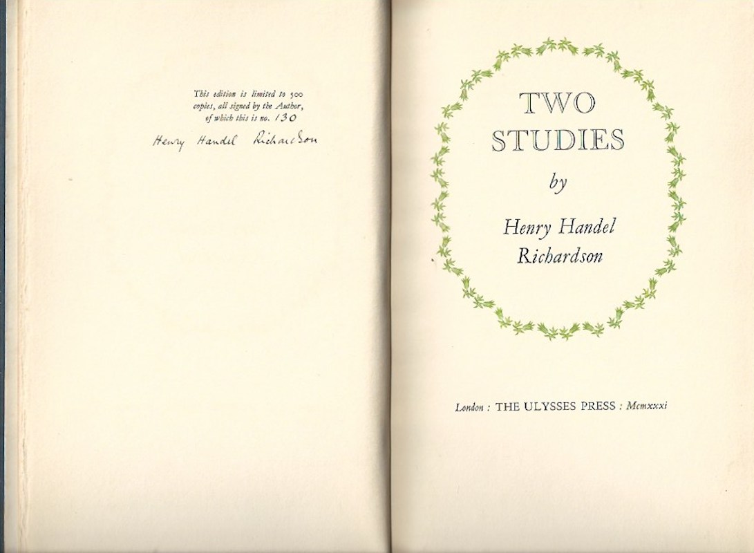Two Studies by Richardson, Henry Handel