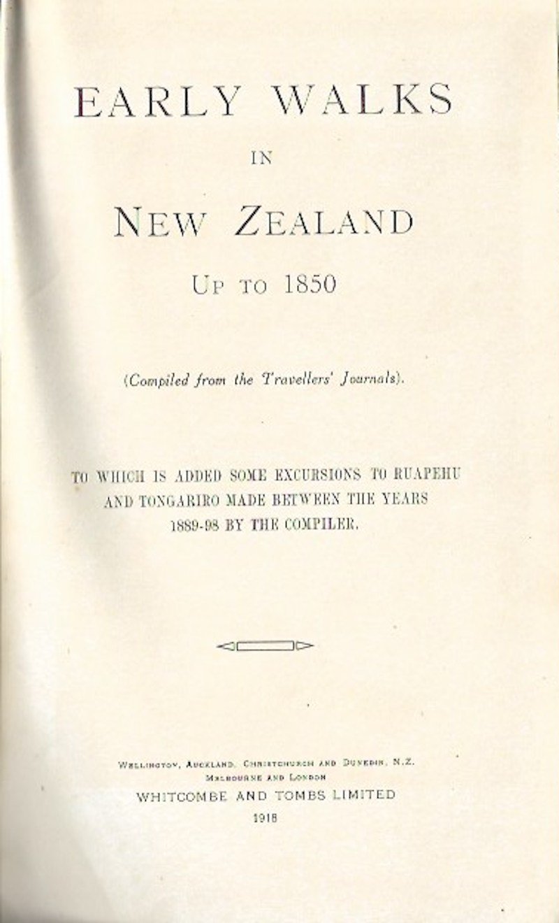 Early Walks in New Zealand Up to 1850 by Duncan, Russell