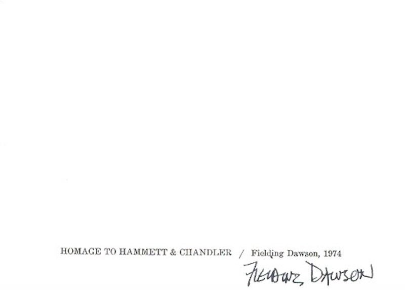 Homage to Hammett and Chandler by Dawson, Fielding