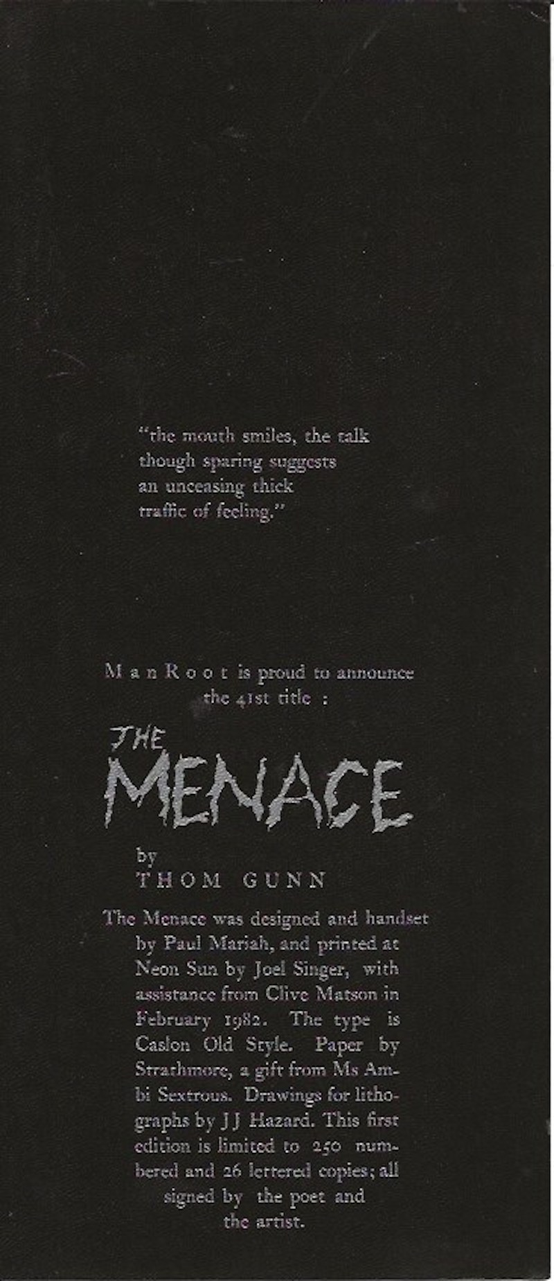 The Menace by Gunn, Thom