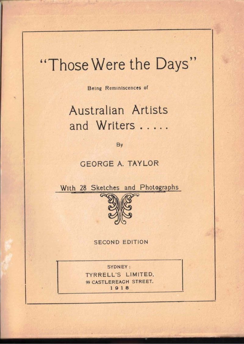 'Those Were the Days' by Taylor, George A.