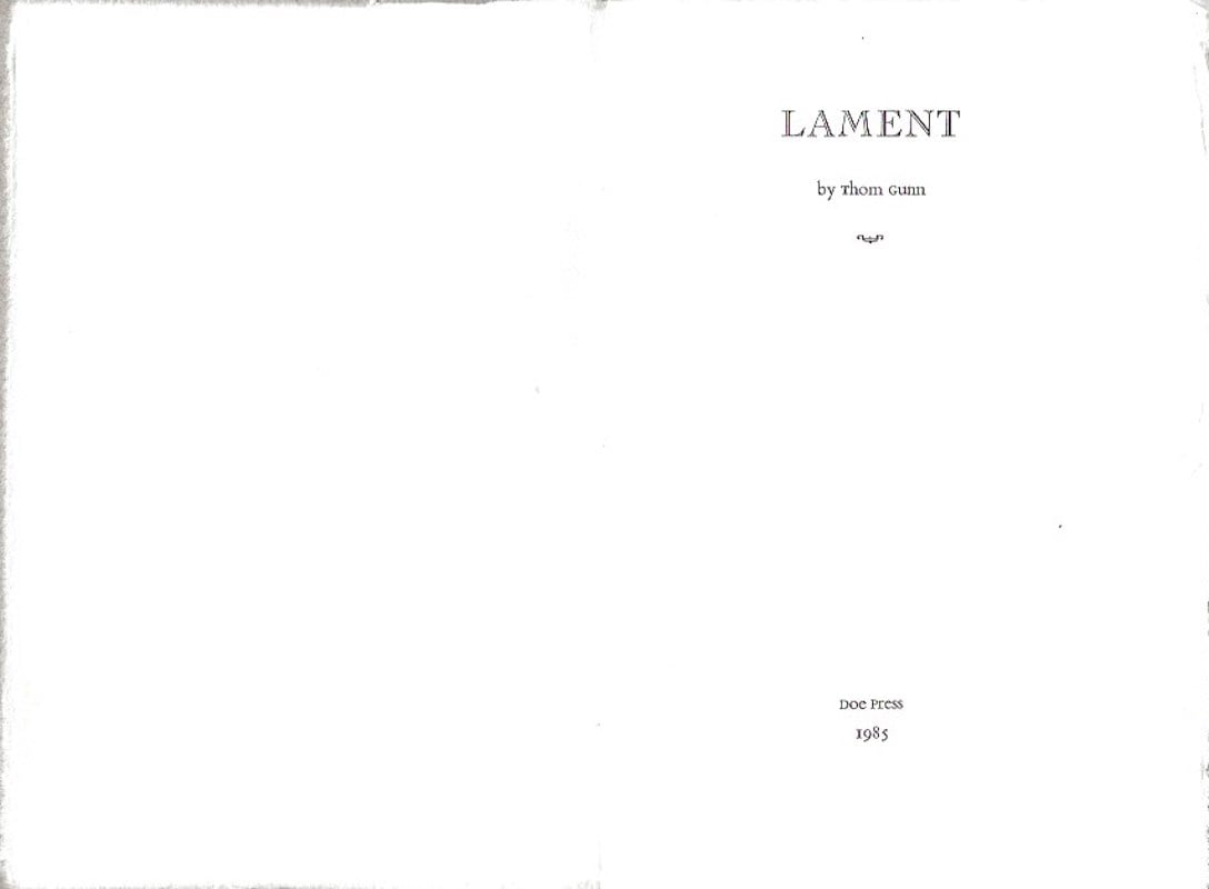 Lament by Gunn, Thom